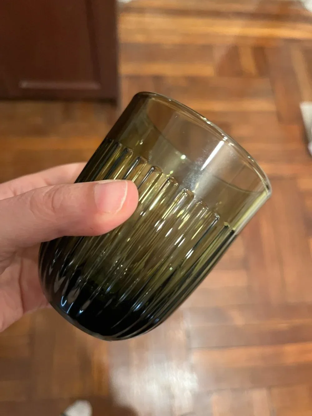 La Rochere France Ouessant Olive Green 9.5 oz Water Tumbler Glass 633897 NWT